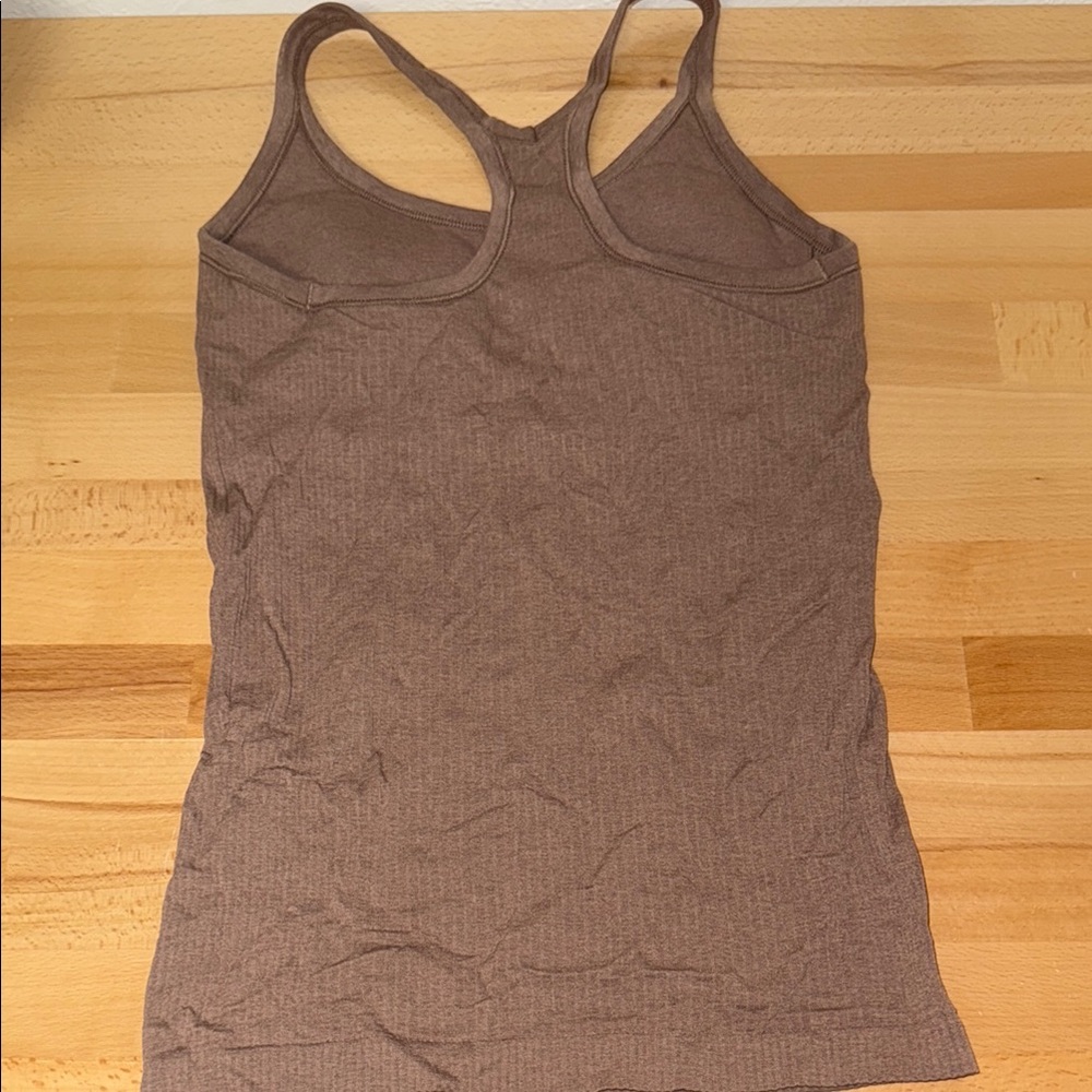 Brown Ribbed Tank Top - Picture 3 of 4